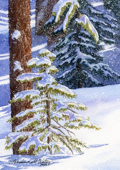 Falling Snow 4.5x6.5 $245 at Hunter Wolff Gallery